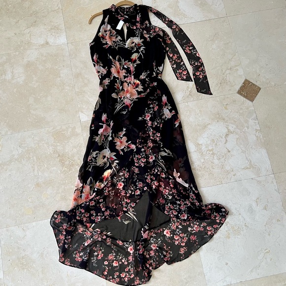 White House Black Market Black Print Neck Tie Day 2 Night Summer Evening - Picture 9 of 9